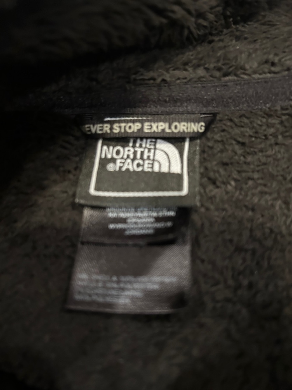 The North Face Black Fleece Jacket with Pink Logo and Ribbon - Picture 5 of 6